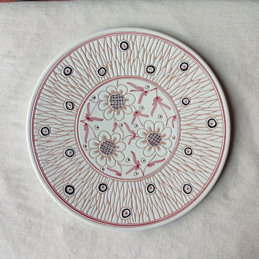 Norway 15" Wall Art Decorative Plate Geometric Elle Keramikk Danish Modern MCM